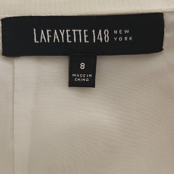 Lafayette 148 New York Cream Pencil Skirt with Embroidery - Picture 6 of 6